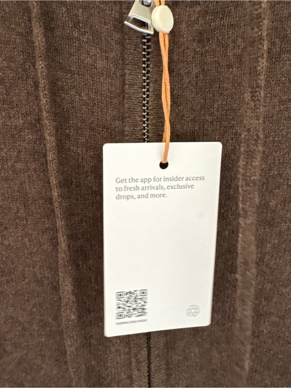 Quince Woman’s Brown Zip-Up 💯 % Mongolian Cashmere Hoodie - Picture 5 of 5